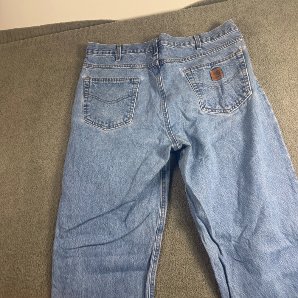 Carhartt B17 DST Relaxed Fit Light Wash Denim Jeans Mens 38x34 Blue Workwear